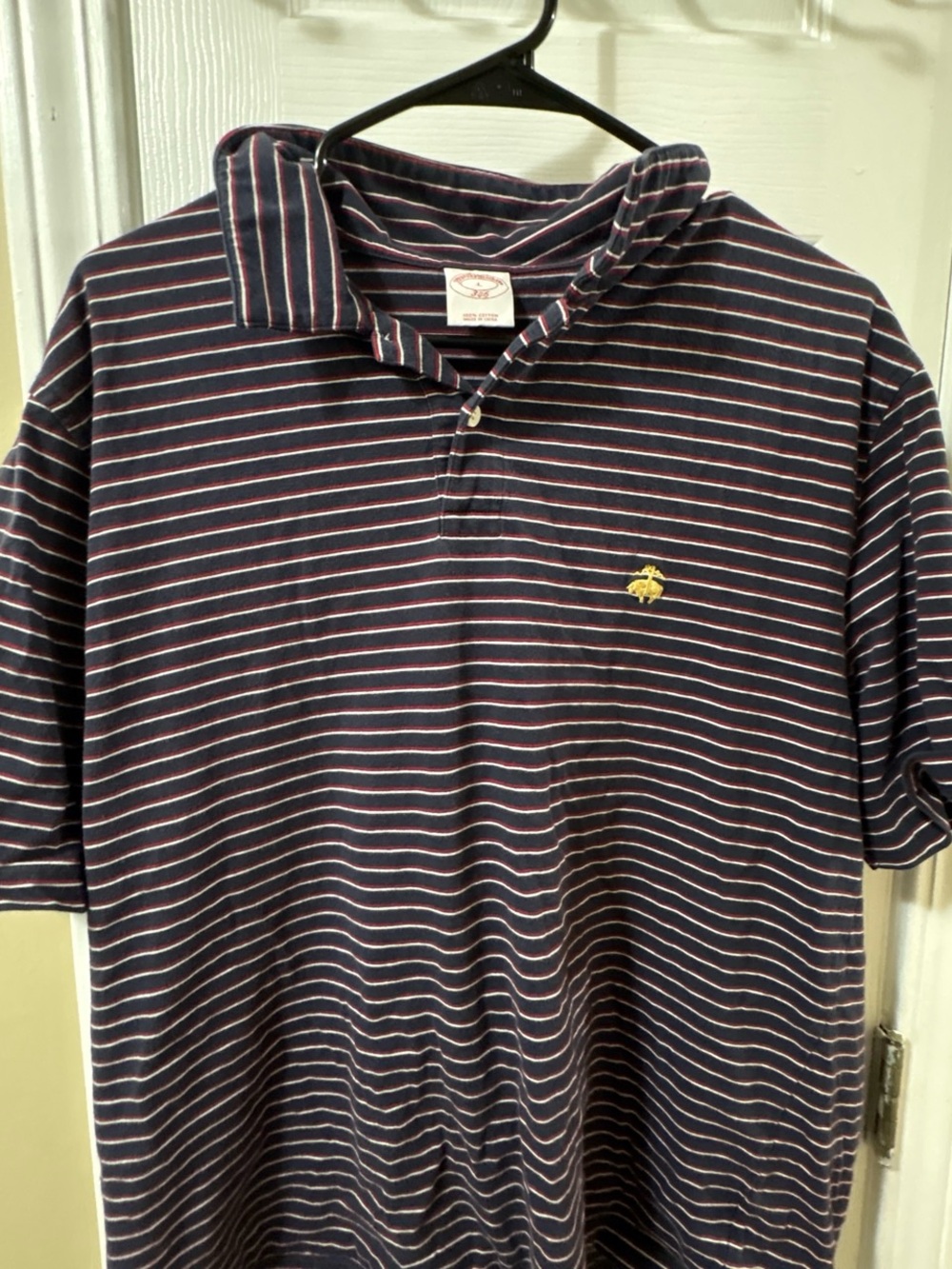 Brooks brother striped Polo Shirt - Dark red White